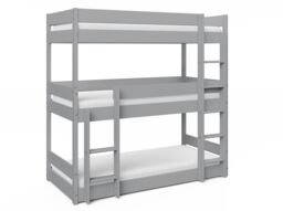 Home Detail Kennedy Kids Wooden Triple Bunk Bed in Grey - Size: Single - thumbnail 2