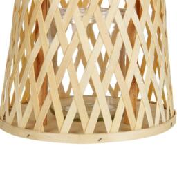 Wyld and Coco Natural Bamboo Candle Lantern 38cm with Glass Insert - thumbnail 6