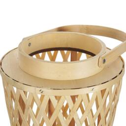 Wyld and Coco Natural Bamboo Candle Lantern 38cm with Glass Insert - thumbnail 5