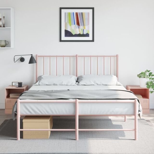 Berkfield Home Bedside Cabinets 2pcs Pink 34.5x39x44 cm Steel - image 1