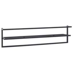 Berkfield Home Towel Rack Black 95x25x22 cm Iron - Size: 95 x 25 x 22 cm - thumbnail 5