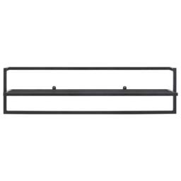 Berkfield Home Towel Rack Black 95x25x22 cm Iron - Size: 95 x 25 x 22 cm - thumbnail 3