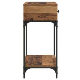 Berkfield Home Console Table Old Wood 75x34.5x75 cm Engineered Wood in Brown - thumbnail 7