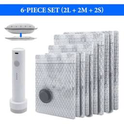 SPETLEK 15x Travel Vacuum Compression Storage Bags (5L+5M+5S) in Silver - Size: Large - thumbnail 2