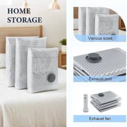 SPETLEK 15x Travel Vacuum Compression Storage Bags (5L+5M+5S) in Silver - Size: Large - thumbnail 5