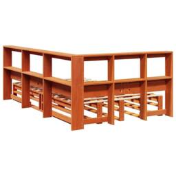 Berkfield Home Bookcase Bed without Mattress Wax Brown 120x190cm Solid Wood Pine - Size: 120x190 cm - thumbnail 7