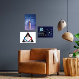 Artery8 Wall Art Print NASA Artemis 1 Moon Mission Rocket Space Launch System Flight Test Mission Badge Emblem A4 Poster Pack of 3 - thumbnail 2