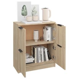 Berkfield Home Sideboard Sonoma Oak 60x30x70 cm Engineered Wood in Brown - Size: 60 x 30 x 70 cm - thumbnail 4