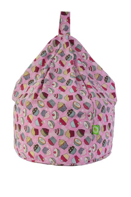 Bean Lazy Women's Cotton Pink Cupcake Bean Bag Large Size - image 1