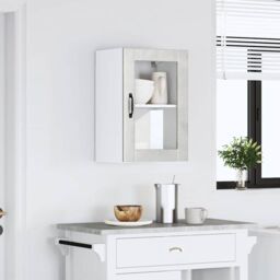 Berkfield Home Kitchen Wall Cabinet with Glass Door¬†Porto Concrete Grey - thumbnail 3