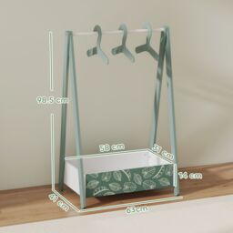 AIYAPLAY Baby Clothing Rack with Hangers, Shelf, Kids Clothes Rail in Green - thumbnail 3