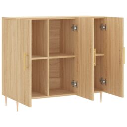 Berkfield Home Sideboard Sonoma Oak 90x34x80 cm Engineered Wood in Brown - Size: 90 x 34 x 80 cm - thumbnail 5