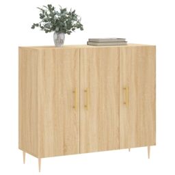 Berkfield Home Sideboard Sonoma Oak 90x34x80 cm Engineered Wood in Brown - Size: 90 x 34 x 80 cm - thumbnail 3