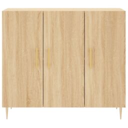 Berkfield Home Sideboard Sonoma Oak 90x34x80 cm Engineered Wood in Brown - Size: 90 x 34 x 80 cm - thumbnail 6