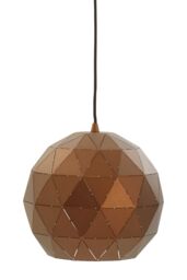 Orsina Coffee Finish Geometric Pendant Light, Durable Steel Shade with Gold Interior, Modern Lighting Feature - thumbnail 3
