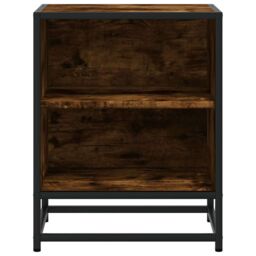 Berkfield Home Bedside Cabinets 2 pcs Smoked Oak 40x31x50 cm Engineered Wood & Metal in Brown - Size: 40 x 31 x 50 cm - thumbnail 5