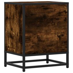 Berkfield Home Bedside Cabinets 2 pcs Smoked Oak 40x31x50 cm Engineered Wood & Metal in Brown - Size: 40 x 31 x 50 cm - thumbnail 8