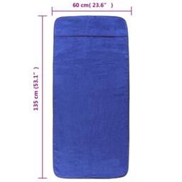 Berkfield Home Soft Beach Towels 2 pcs Royal Blue 60x135 cm Fabric 400 GSM - thumbnail 8
