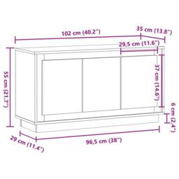 Berkfield Home Sideboard Old Wood 102x35x55 cm Engineered Wood in Brown - Size: 102 x 35 x 55 cm - thumbnail 9