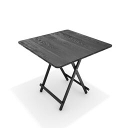 Living and Home 80x80cm Folding Wooden Dining Table Outdoor Portable Camping Table in Black - Size: 80x80 cm - thumbnail 9
