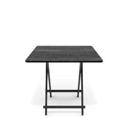 Living and Home 80x80cm Folding Wooden Dining Table Outdoor Portable Camping Table in Black - Size: 80x80 cm - thumbnail 7