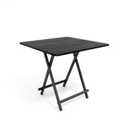 Living and Home 80x80cm Folding Wooden Dining Table Outdoor Portable Camping Table in Black - Size: 80x80 cm - thumbnail 8