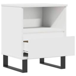 Berkfield Home Modern Bedside Cabinet White 40x35x50 cm Engineered Wood - Size: 40 x 35 x 50 cm - thumbnail 5