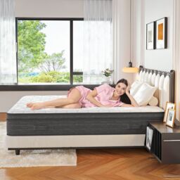 Dprodo 25CM Medium Firm Hybrid Mattress - Memory Foam & Pocketed Springs in Cool White - Size: King - thumbnail 2