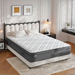 Dprodo 25CM Medium Firm Hybrid Mattress - Memory Foam & Pocketed Springs in Cool White - Size: King - thumbnail 9