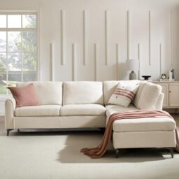Home Detail Alyssum Right-Hand Corner Sofa in Beige - Size: 4 Person - thumbnail 2