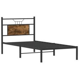 Berkfield Home Decorative Bed Frame without Mattress Smoked Oak 90x190 cm Single in Brown - thumbnail 5