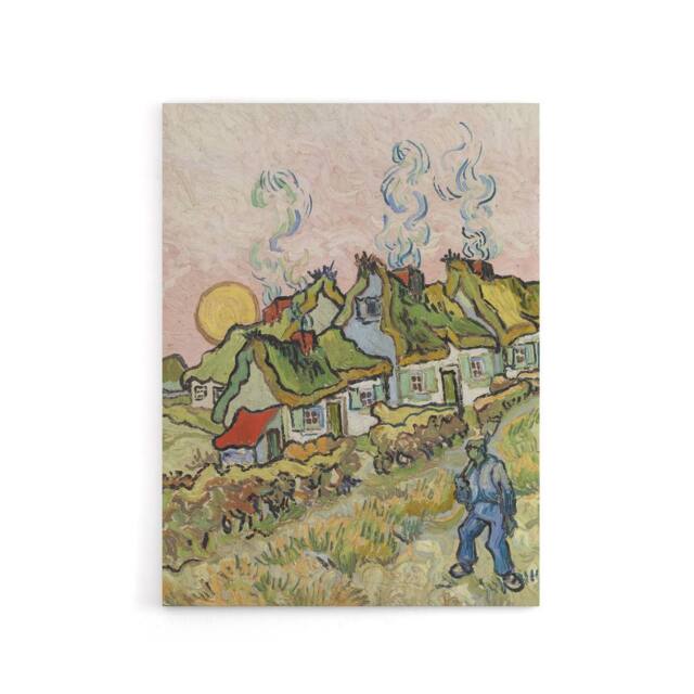 "Artery8 Houses & Figure Painting Van Gogh Vintage Canvas Wall Art - Size: W18"" x H24""" - image 1