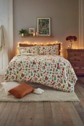 Deyongs Autumn Animals Fleece Duvet Cover Set with Sherpa Reverse - Cosy Woodland Printed Bedding - 1846 - Size: King