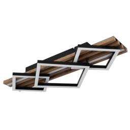 Netlighting Obrien 61x31cm Semi Flush Ceiling Light Matt Black 3x LED 3000K - Size: 61x31 cm - thumbnail 2