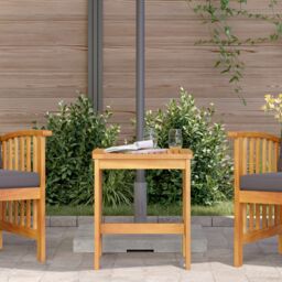 Berkfield Home Garden Side Table Brown 45x45x50 cm Solid Acacia Wood - Size: 45 x 45 x 50 cm - thumbnail 4