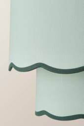 ValueLights Sloane 35cm Two-Tier Scallop Edge Colour Clash Easy Fit Lamp Shade in Green - thumbnail 4