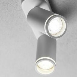 CGC Lighting 'Solis' White Double GU10 Ceiling Spotlight with Halo Ring Adjustable Twin Spot Bar - thumbnail 3