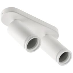 CGC Lighting 'Solis' White Double GU10 Ceiling Spotlight with Halo Ring Adjustable Twin Spot Bar - thumbnail 2