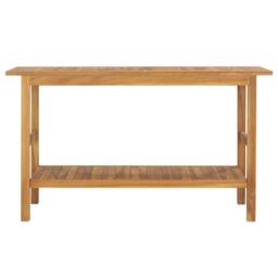 Berkfield Home Bathroom Vanity Cabinet Solid Wood Teak 132x45x75 cm in Brown - Size: 132 x 45 x 75 cm - thumbnail 2