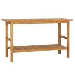 Berkfield Home Bathroom Vanity Cabinet Solid Wood Teak 132x45x75 cm in Brown - Size: 132 x 45 x 75 cm