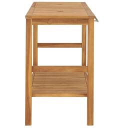 Berkfield Home Bathroom Vanity Cabinet Solid Wood Teak 132x45x75 cm in Brown - Size: 132 x 45 x 75 cm - thumbnail 4