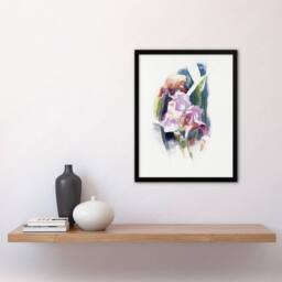 Artery8 Charles Demuth Framed Wall Art Print Purple Iris Flower Watercolour in White - Size: A4 - thumbnail 2