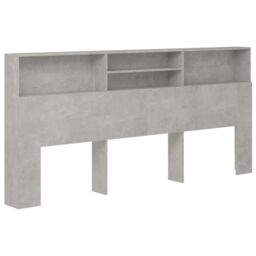 Berkfield Home Headboard Cabinet Concrete Grey 220x19x103.5 cm - thumbnail 2