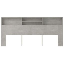 Berkfield Home Headboard Cabinet Concrete Grey 220x19x103.5 cm - thumbnail 3
