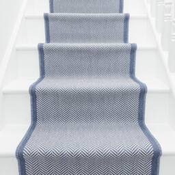 runrug Stair Runner Carpet - Reversible & Durable, 2mm - 'Illusion' in Blue - Size: 60 cm x 450 cm - thumbnail 6