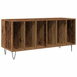 Berkfield Home Record Cabinet Old Wood 100x38x48 cm Engineered Wood in Brown - Size: 100 x 38 x 48 cm - thumbnail 1