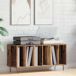 Berkfield Home Record Cabinet Old Wood 100x38x48 cm Engineered Wood in Brown - Size: 100 x 38 x 48 cm - thumbnail 2