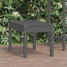 Berkfield Home Garden Bench Grey 80x44x45 cm Solid Wood Pine - Size: 80 x 44 x 45 cm - thumbnail 2