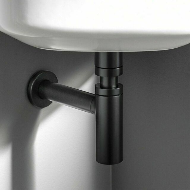 Nes Home Universal Bathroom Basin Sink Bottle Trap Waste Premium Matte Black - image 1
