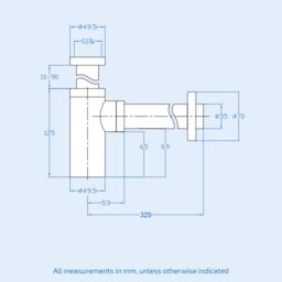 Nes Home Universal Bathroom Basin Sink Bottle Trap Waste Premium Matte Black - thumbnail 6